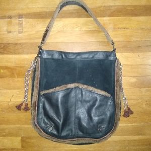 Black genuine leather purse